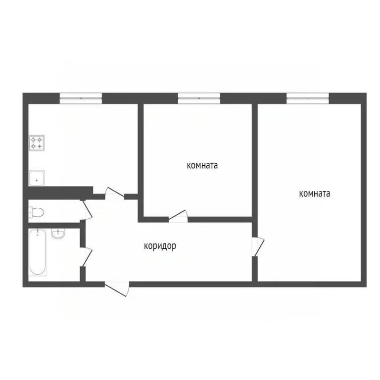 2-к кв. Ханты-Мансийский АО, Сургут ул. Маяковского, 47 (45.4 м) - Фото 2