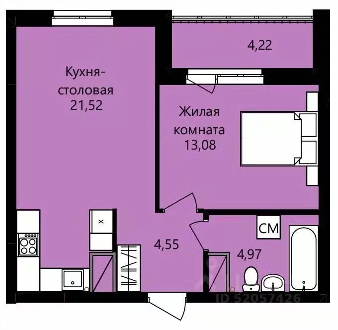 1-к кв. Мордовия, Саранск ул. Юрия Святкина, 14 (46.23 м) - Фото 0