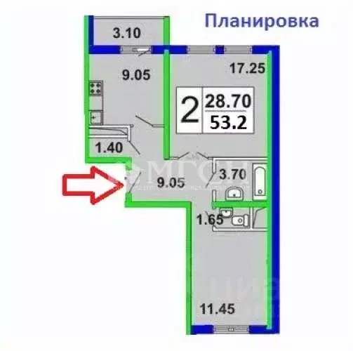 2-к кв. Москва Беломорская ул., 13к2 (53.2 м) - Фото 0