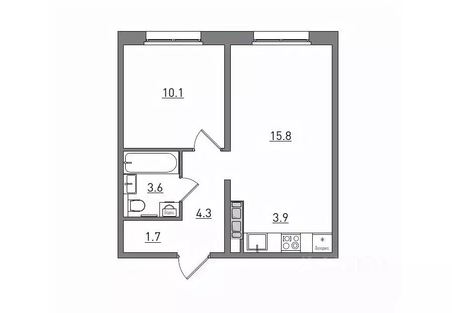 2-к кв. Кировская область, Киров ул. Чистопрудненская, 13А (39.4 м) - Фото 1