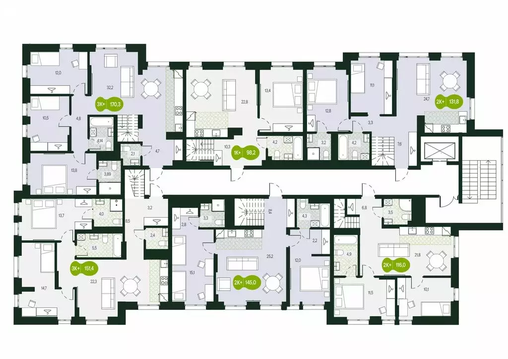 3-комнатная квартира: Чита, микрорайон Каштакский (116.02 м) - Фото 1