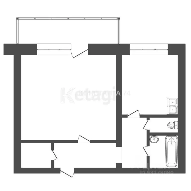 1-к кв. Челябинская область, Чебаркуль Октябрьская ул., 9Б (40.4 м) - Фото 2