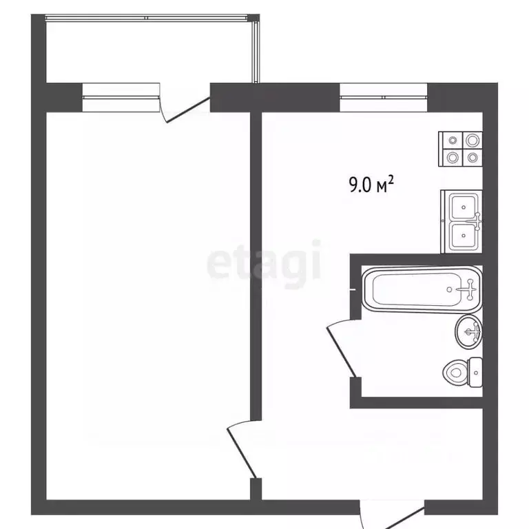 1-к кв. Владимирская область, Муром ул. Дзержинского, 49 (37.9 м) - Фото 2