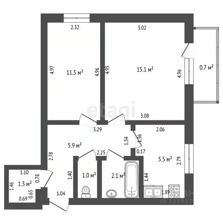 2-к кв. Тамбовская область, Тамбов Советская ул., 2 (43.1 м) - Фото 2