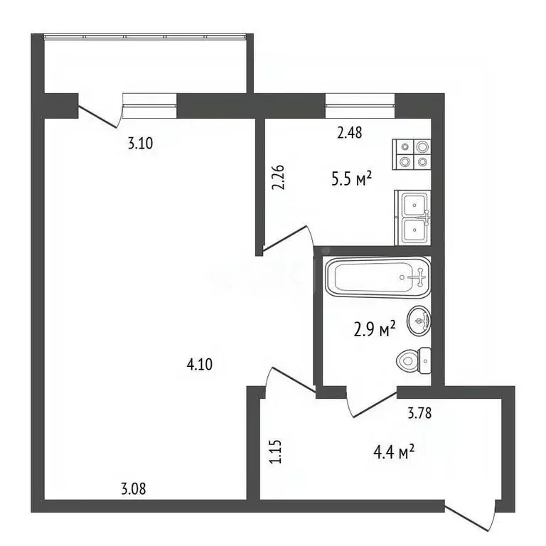3-к кв. Татарстан, Альметьевск ул. Ленина, 47 (55.7 м) - Фото 1