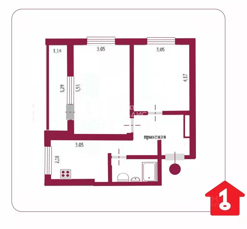 2-к кв. Омская область, Омск ул. Ватутина, 9А (48.4 м) - Фото 1