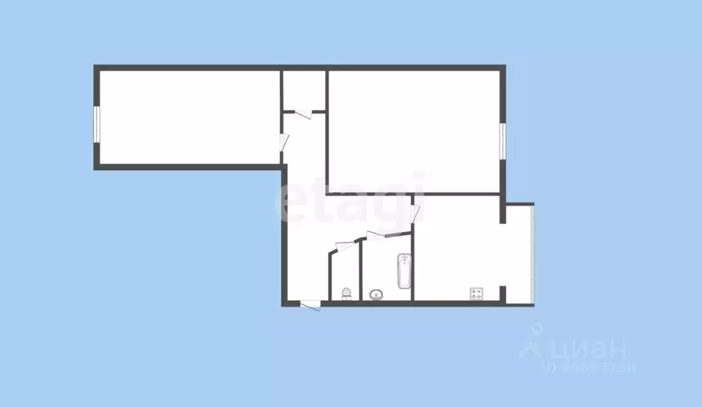2-к кв. Карачаево-Черкесия, Черкесск Крайняя ул., 84 (45.9 м) - Фото 1