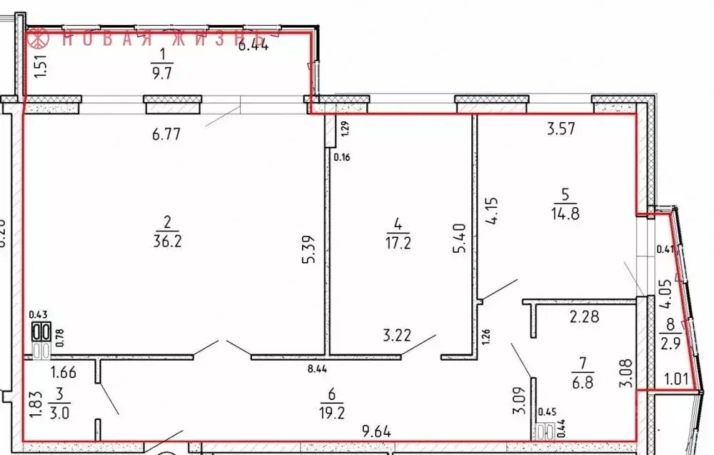 3-к кв. Самарская область, Самара проезд 4-й, 8А (109.9 м) - Фото 1