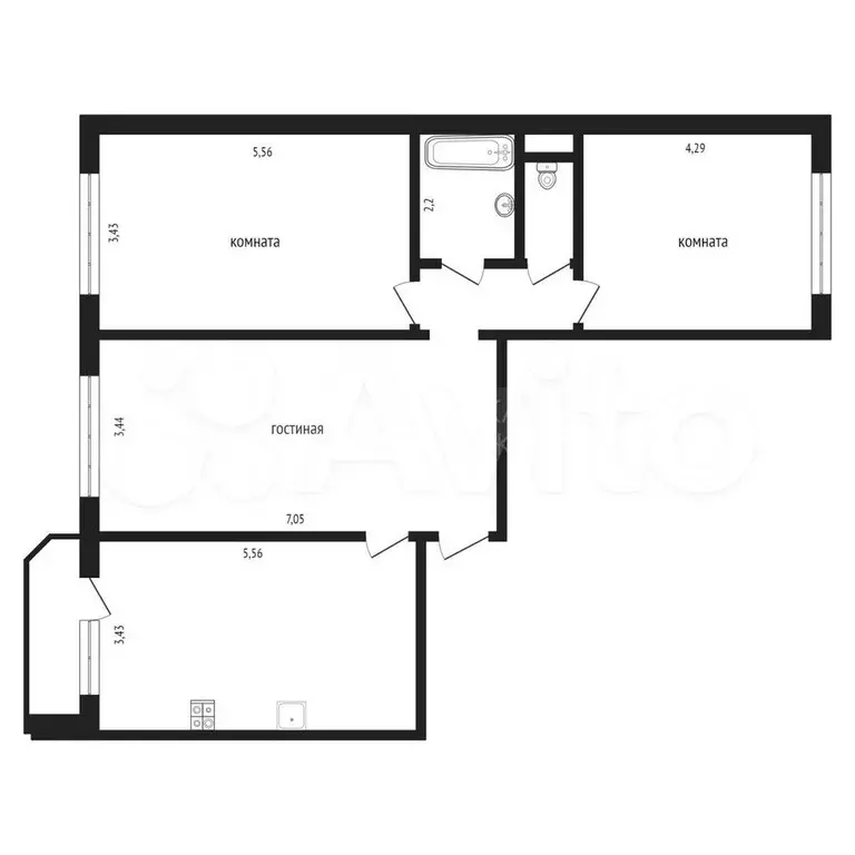 3-к. квартира, 95 м, 5/14 эт. - Фото 0