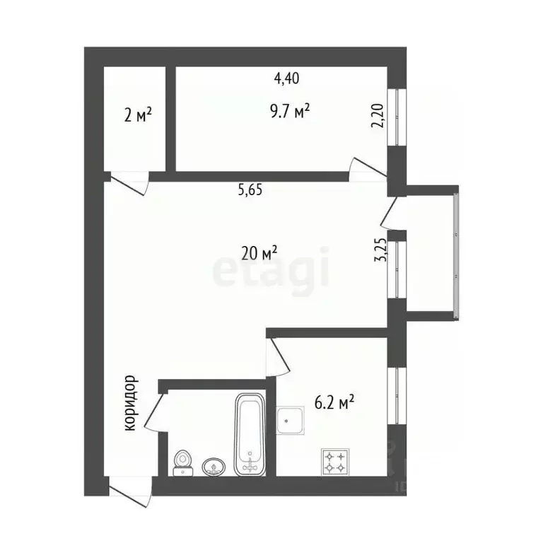 2-к кв. Камчатский край, Петропавловск-Камчатский ул. Труда, 25 (44.1 ... - Фото 2