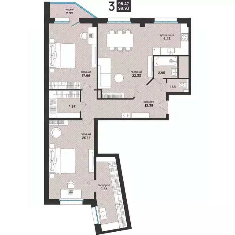 3-к кв. Архангельская область, Архангельск ул. Свободы, 16 (99.93 м) - Фото 1