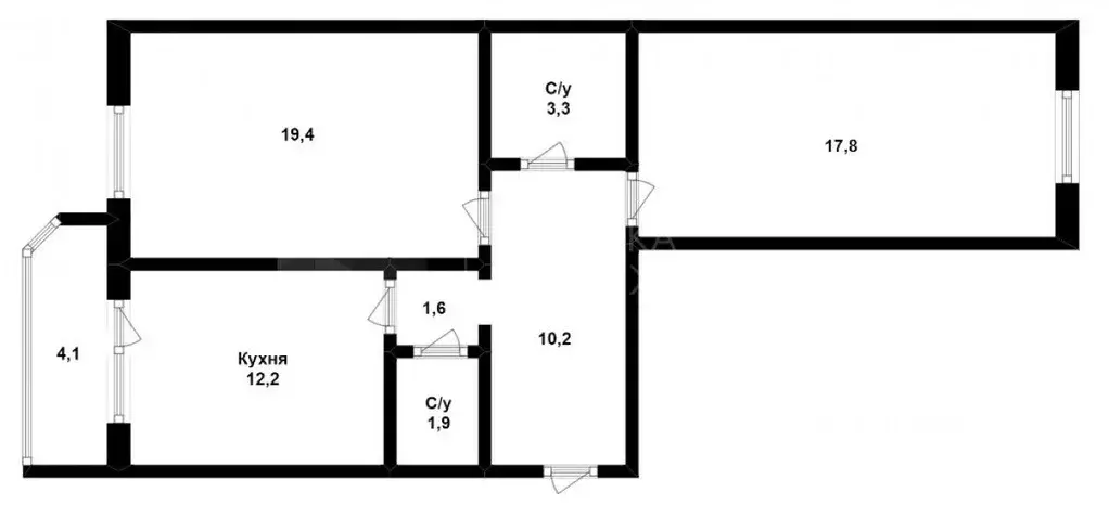 2-к кв. Тюменская область, Тюмень Амурская ул., 4 (66.7 м) - Фото 2