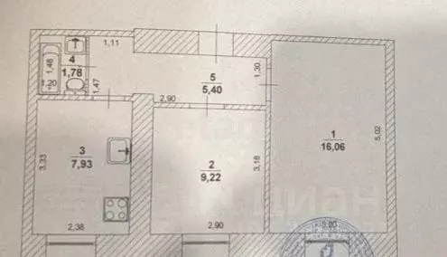 2-к кв. Ульяновская область, Ульяновск Ленинградская ул., 8 (40.4 м) - Фото 1