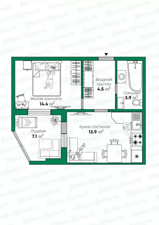 2-к кв. Кировская область, Киров ул. Чистопрудненская, 8 (44.1 м) - Фото 1