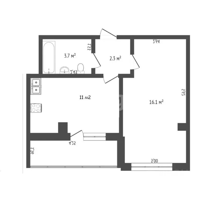 1-к кв. Севастополь ул. Челнокова, 12/6 (34.9 м) - Фото 1