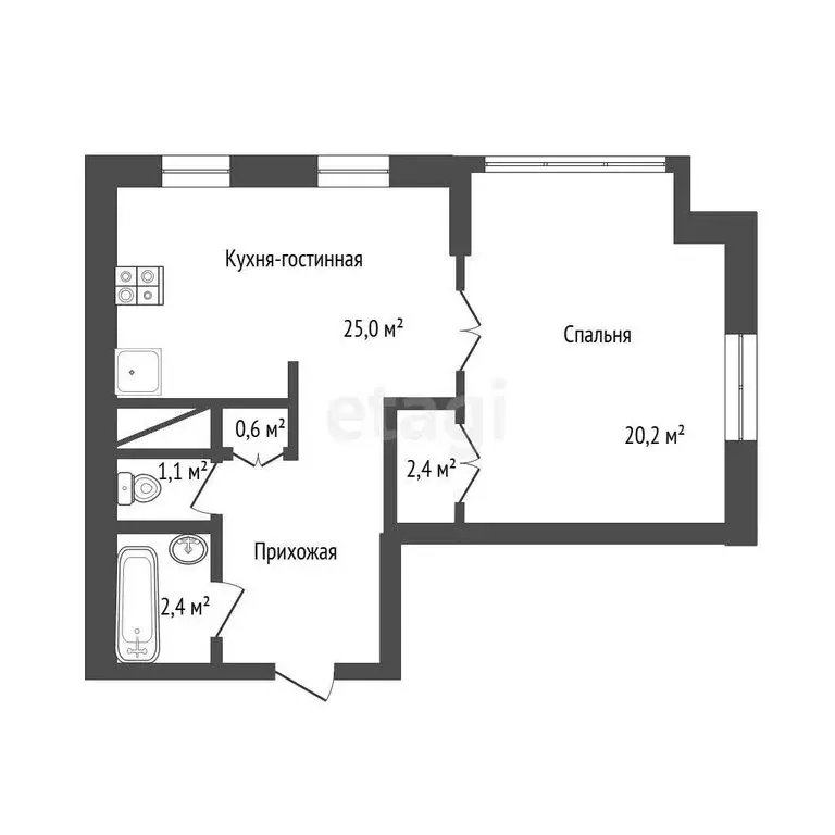 1-комнатная квартира: Ульяновск, улица Аблукова, 6 (49.7 м) - Фото 1