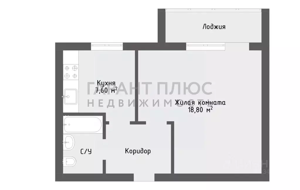 1-к кв. Липецкая область, Липецк Архангельская ул., 16 (37.0 м) - Фото 2