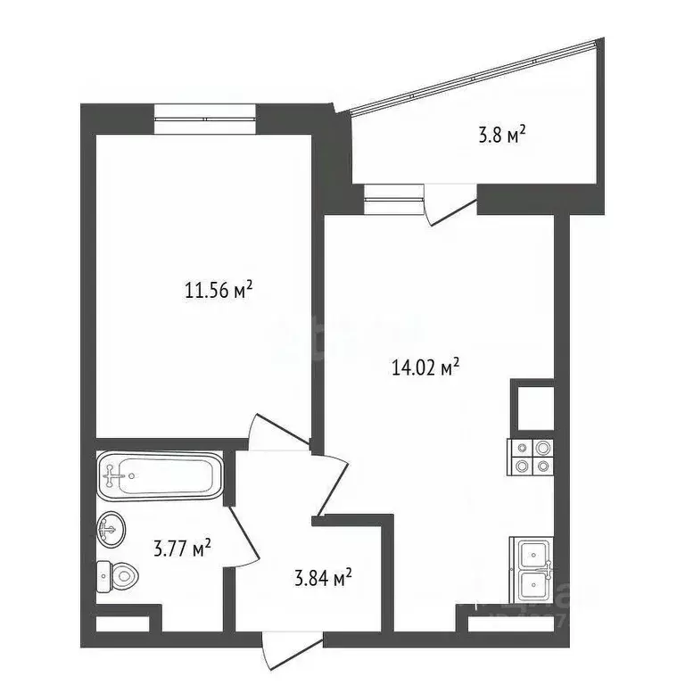 1-к кв. Ярославская область, Ярославский муниципальный округ, пос. ... - Фото 1