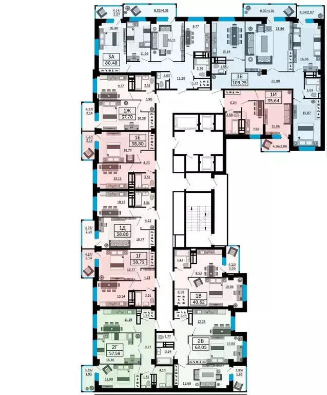 3-к кв. Ростовская область, Ростов-на-Дону ул. Мечникова, 110Г (80.48 ... - Фото 2
