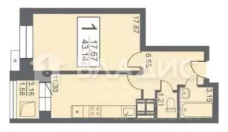 1-к кв. Пензенская область, Пензенский район, Засечный сельсовет, с. ... - Фото 2