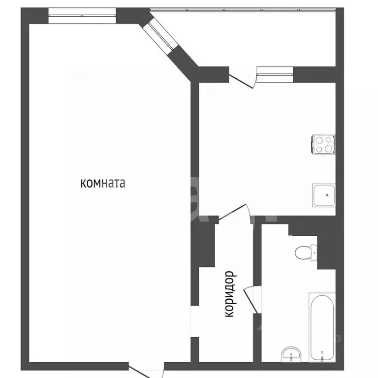 1-к кв. Ханты-Мансийский АО, Сургут Университетская ул., 25/2 (38.5 м) - Фото 1