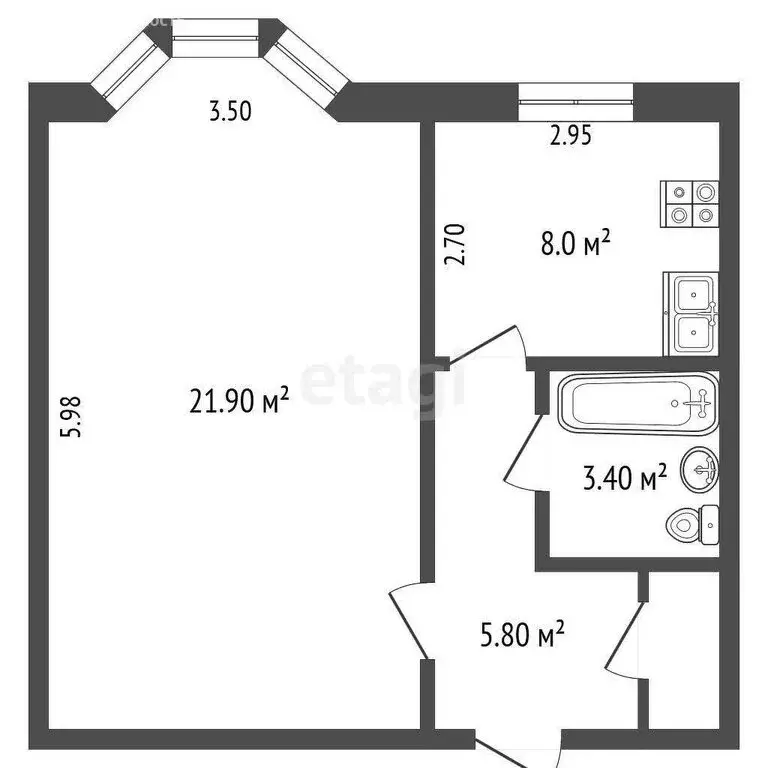 1-комнатная квартира: Новый Уренгой, Надымская улица, 7 (39.2 м) - Фото 0