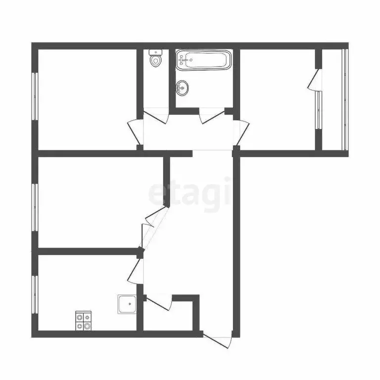 3-комнатная квартира: Тула, Замочная улица, 105А (68 м) - Фото 0