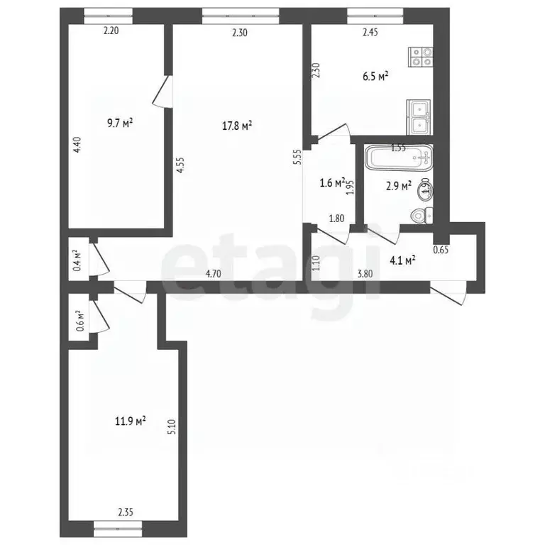 3-к кв. Орловская область, Ливны ул. Поликарпова, 3 (54.2 м) - Фото 1