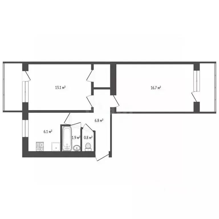 2-к кв. Севастополь ул. Павла Корчагина, 34 (46.9 м) - Фото 2