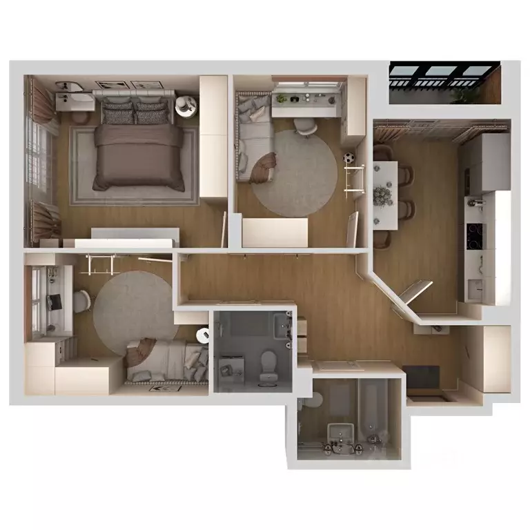 3-к кв. Пермский край, д. Кондратово ул. Водопроводная, 5 (66.1 м) - Фото 2