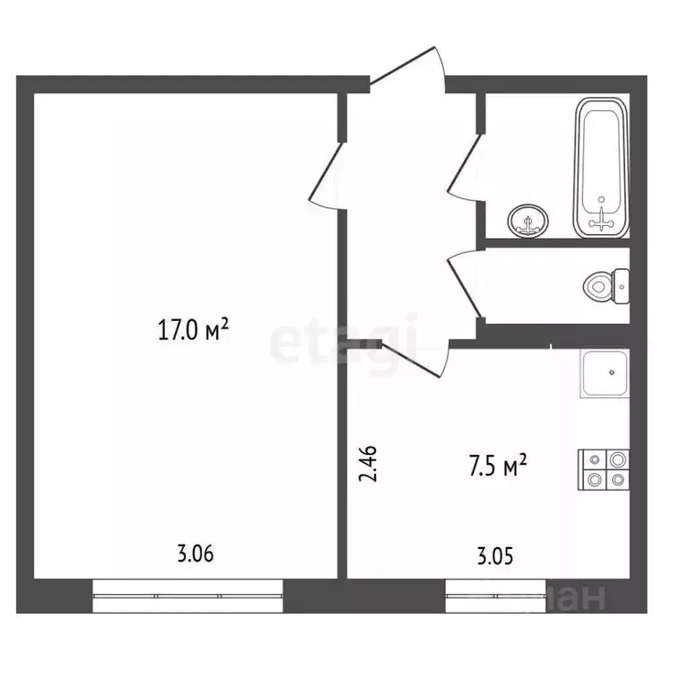 1-к кв. Псковская область, Псков Печорская ул., 5 (32.4 м) - Фото 1