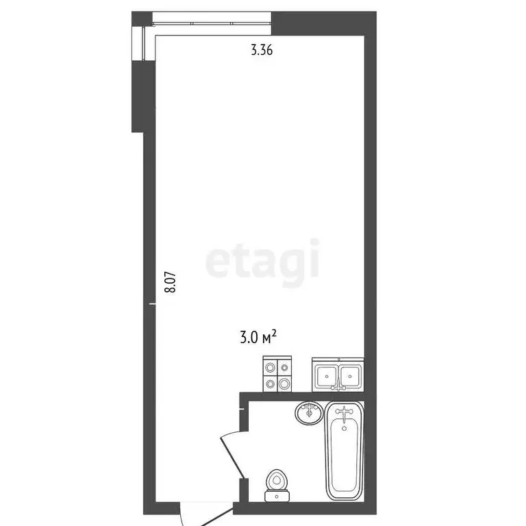 Квартира-студия: Кемерово, улица Мичурина, 58к3 (27.1 м) - Фото 0