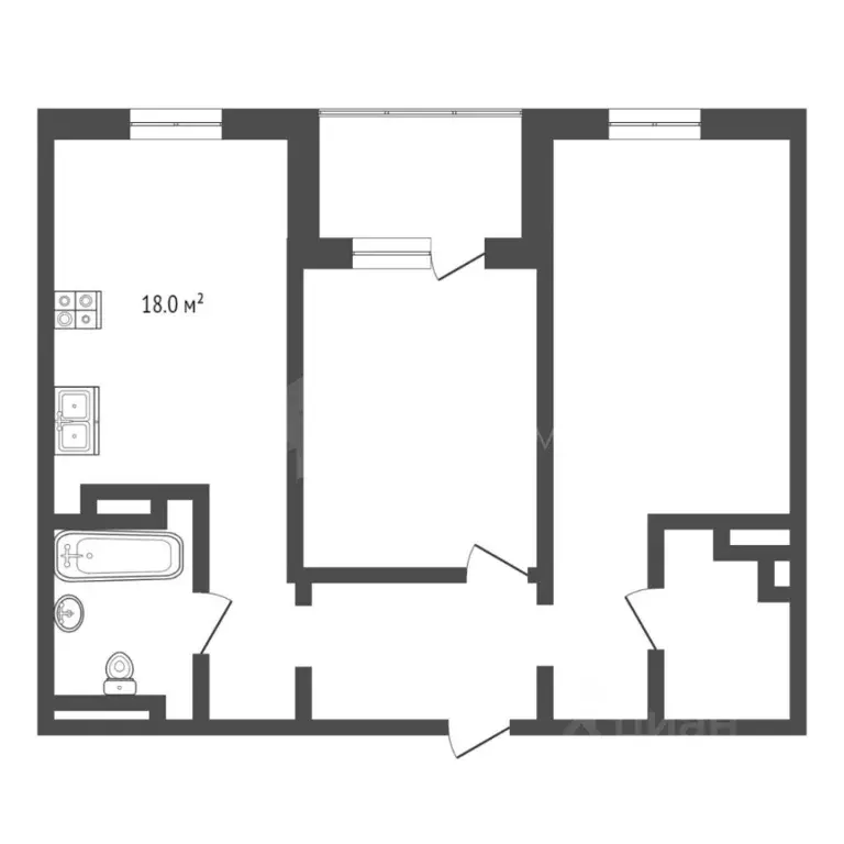 2-к кв. Тюменская область, Тюмень ул. Ю.-Р.Г. Эрвье, 34к1 (66.0 м) - Фото 0