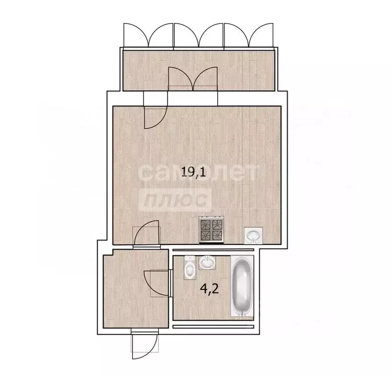 1-к кв. Тюменская область, Тюмень ул. Константина Посьета, 4к1 (26.9 ... - Фото 2