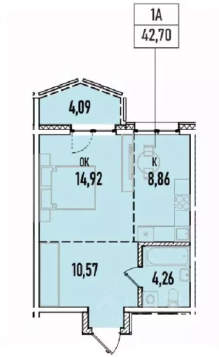 1-к кв. Иркутская область, Иркутск Донская ул., 5Г (42.7 м) - Фото 0