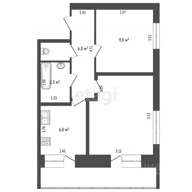 2-к кв. Кемеровская область, Березовский ул. АндреяЛужбина, 1 (40.0 м) - Фото 1