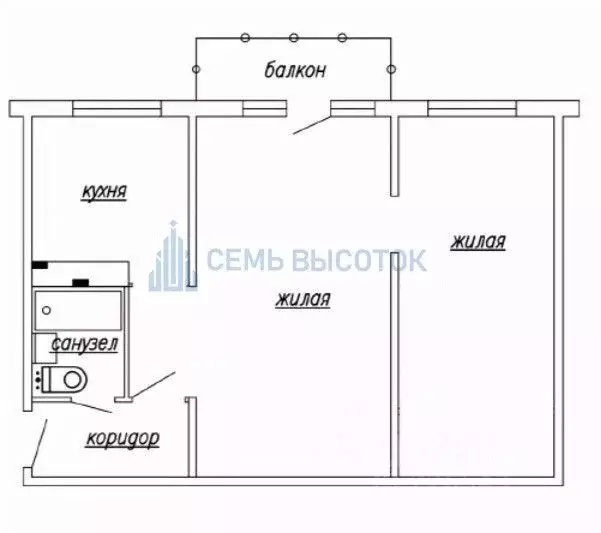 2-к кв. Московская область, Подольск Высотная ул., 15а (44.0 м) - Фото 2