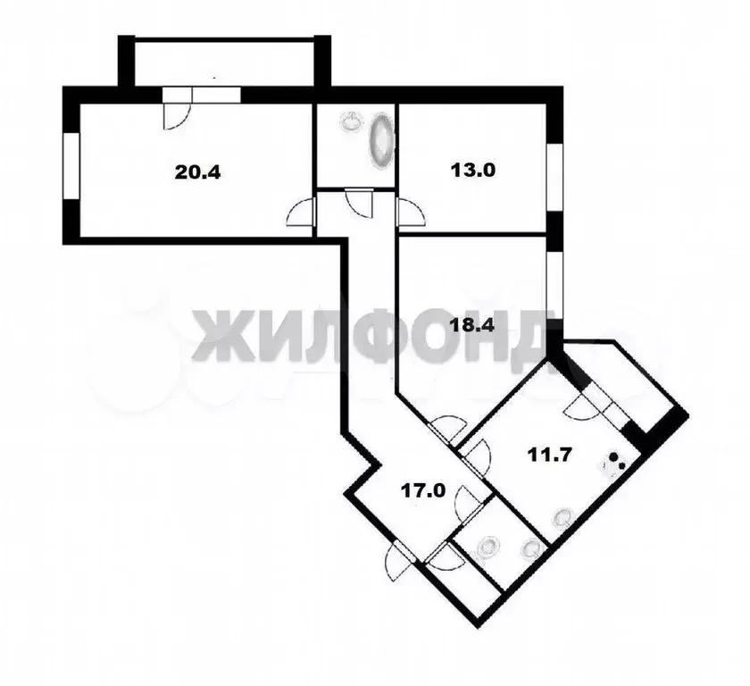 3-к. квартира, 88,8 м, 6/25 эт. - Фото 0