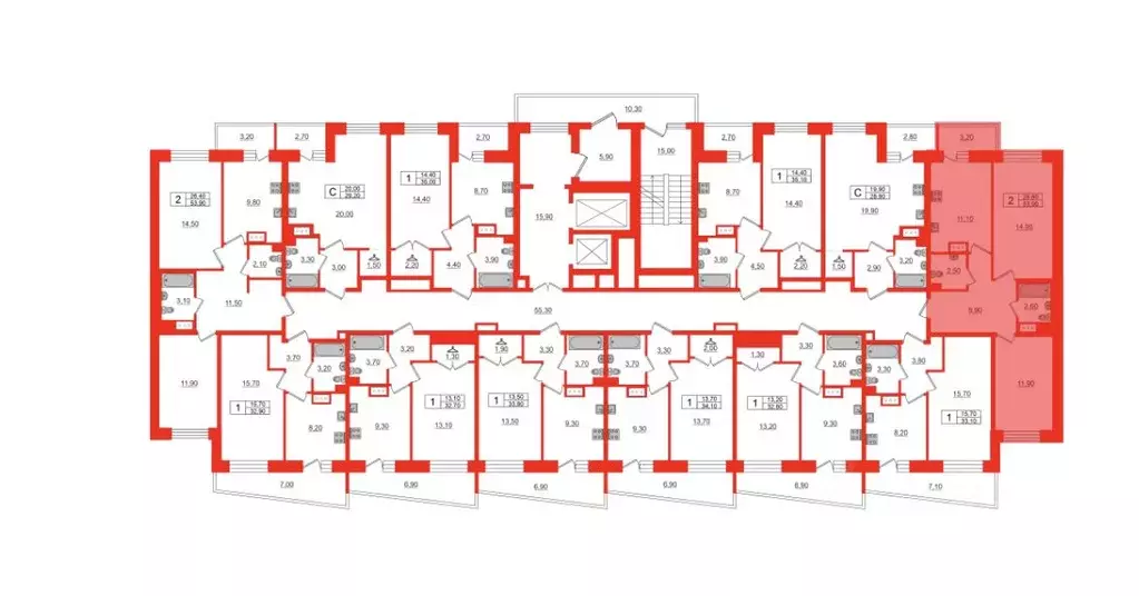 2-к кв. Ленинградская область, Всеволожский район, пос. Бугры ул. ... - Фото 2
