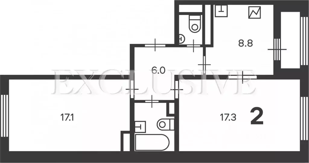 2-к кв. Москва ул. Маршала Еременко, 5к1 (54.1 м) - Фото 2
