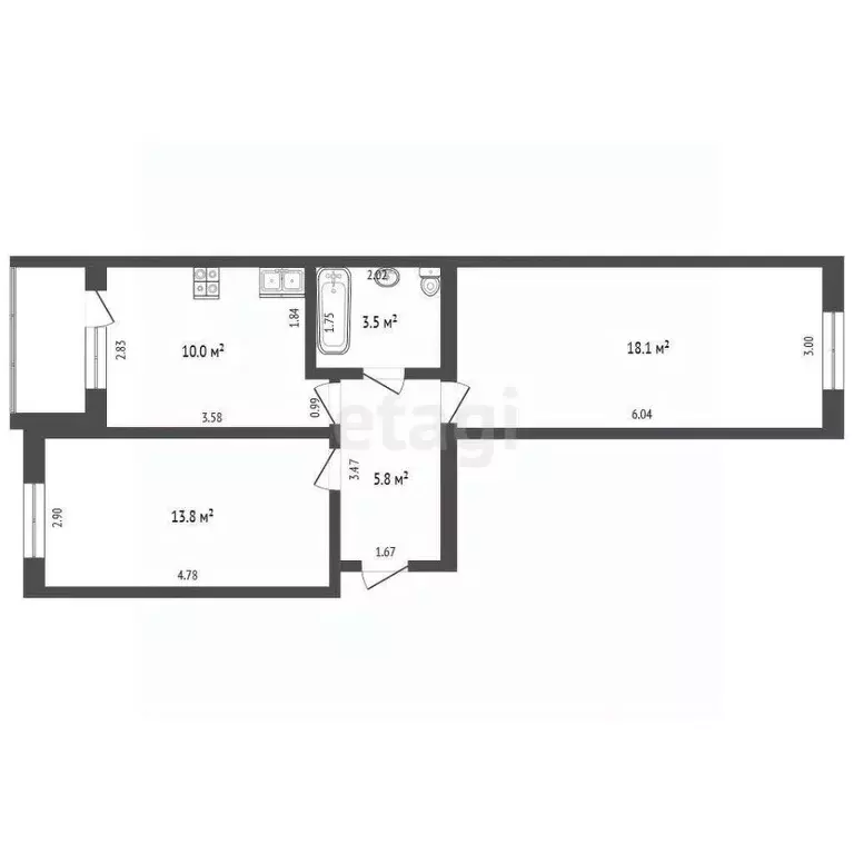 2-к кв. Самарская область, Волжский район, Смышляевка городское ... - Фото 2