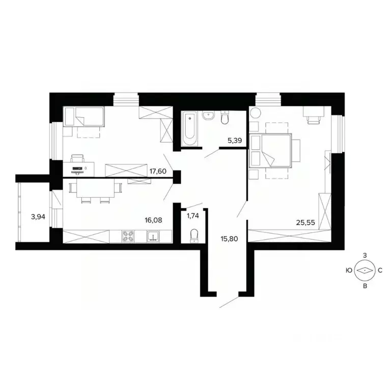 2-к кв. Свердловская область, Березовский ул. Победы, 9 (86.1 м) - Фото 2