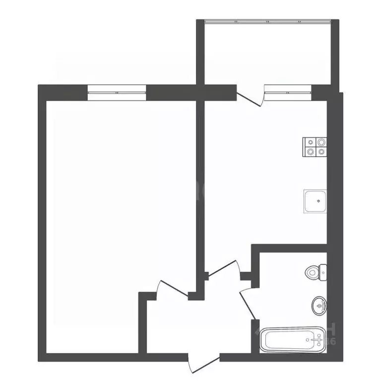 1-к кв. Тульская область, Тула ул. Новоселов, 2к1 (28.1 м) - Фото 2