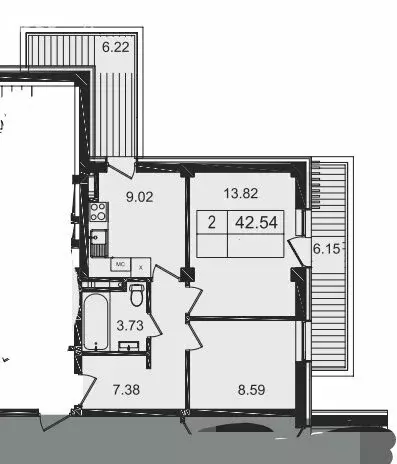 2-комнатная квартира: Гурзуф, улица Геологов, 7Б (55 м) - Фото 1