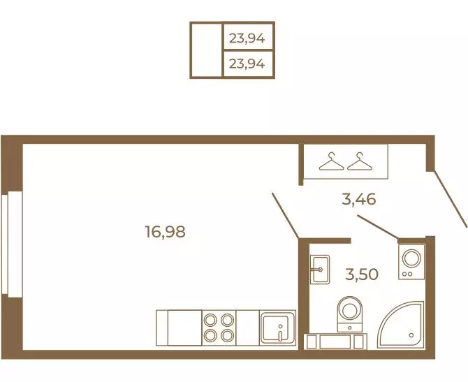Квартира-студия: Сертолово, Златоглавая улица, 2к1 (23.94 м) - Фото 1