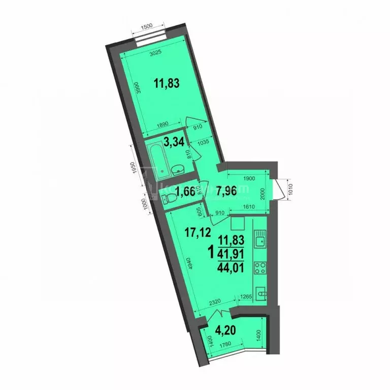 1-комнатная квартира: Ковров, улица 9 Мая, 8 (44.01 м) - Фото 1