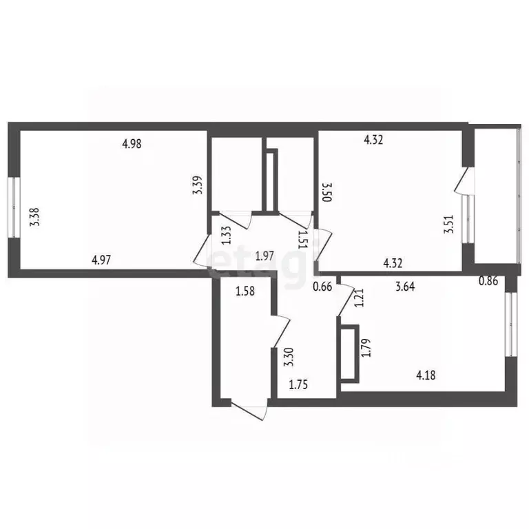 2-к кв. Ленинградская область, Кудрово г. Всеволожский район, ... - Фото 2