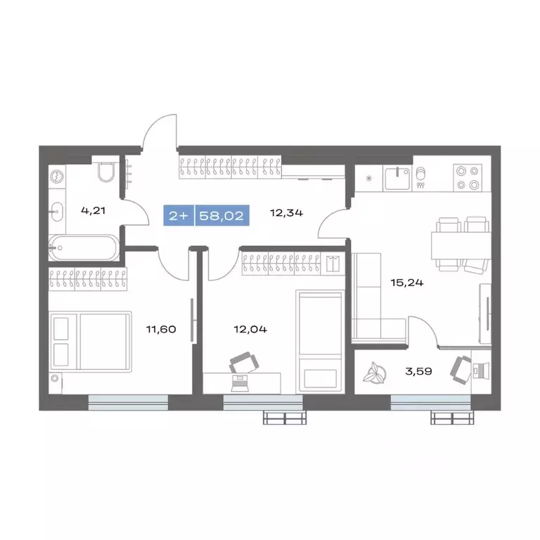 2-к кв. Тюменская область, Тобольск Зона ВУЗов тер., Ритм жилой ... - Фото 1