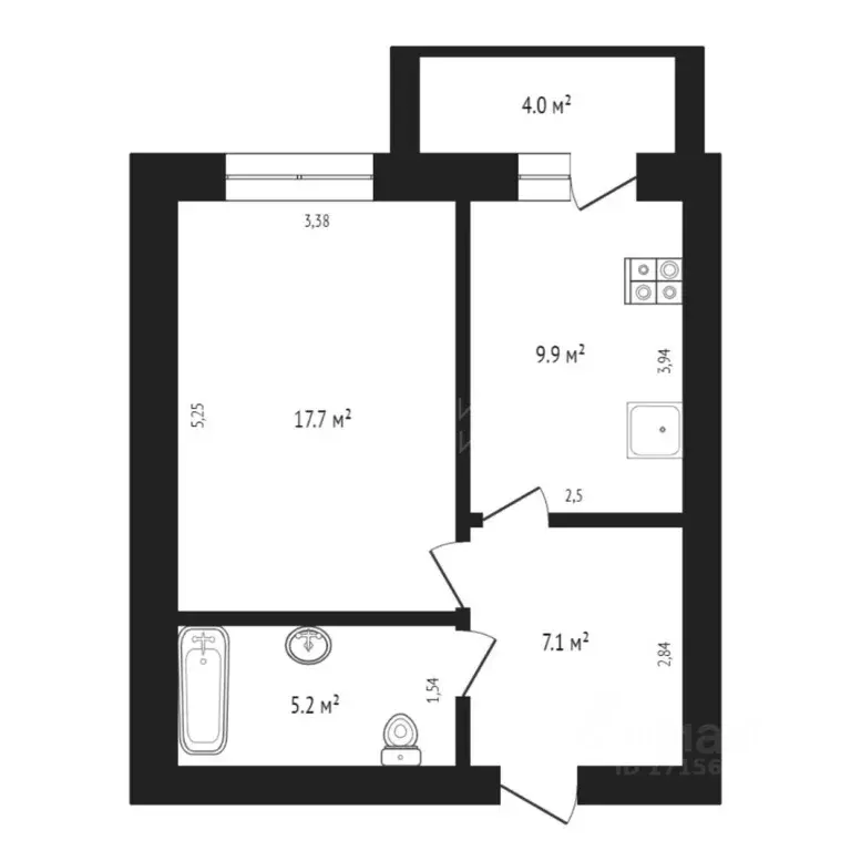 1-к кв. Тюменская область, Тюмень Широтная ул., 158к1 (40.0 м) - Фото 1
