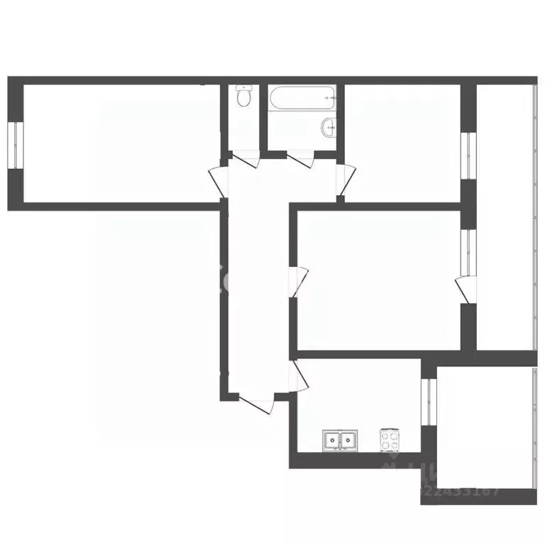 3-к кв. Тюменская область, Тюмень ул. Мельникайте, 46 (79.0 м) - Фото 2